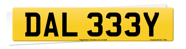 Registration number DAL 333Y